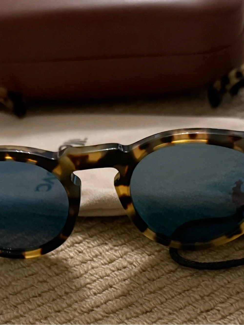 Illesteva Leonard Sunglasses - Blue Mirrored Lenses and Tortoise Frame - Unisex